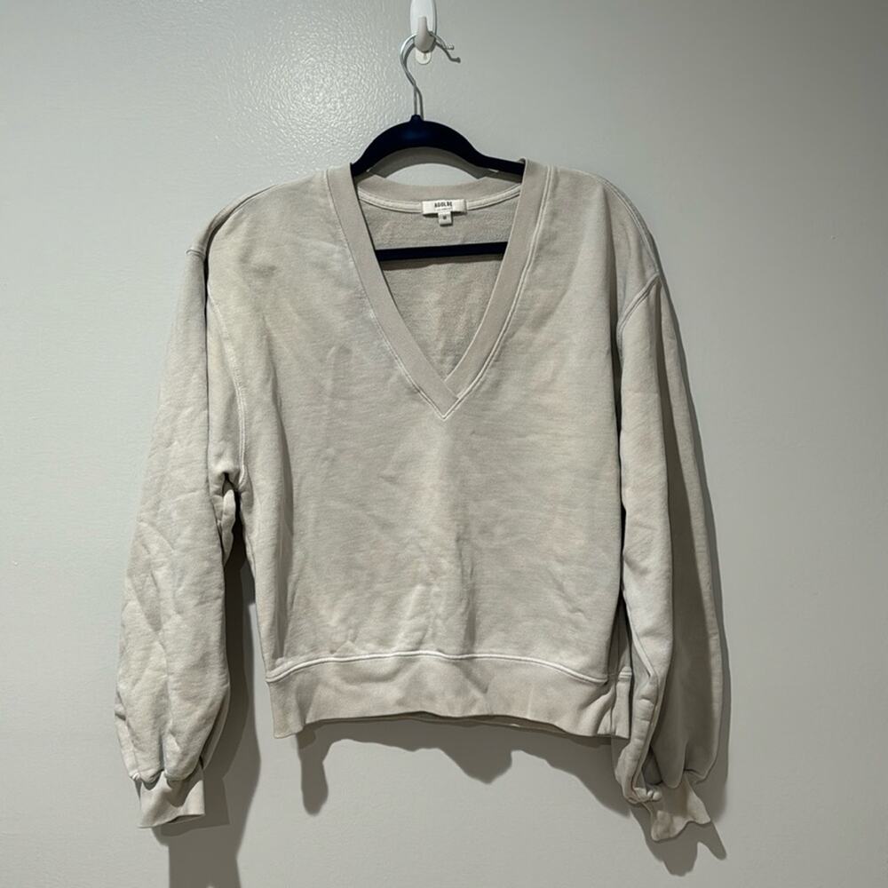 AGolde Women’s Sweatshirt Basic Loungewear Top Comfortable Travel V-neck - Picture 2 of 9